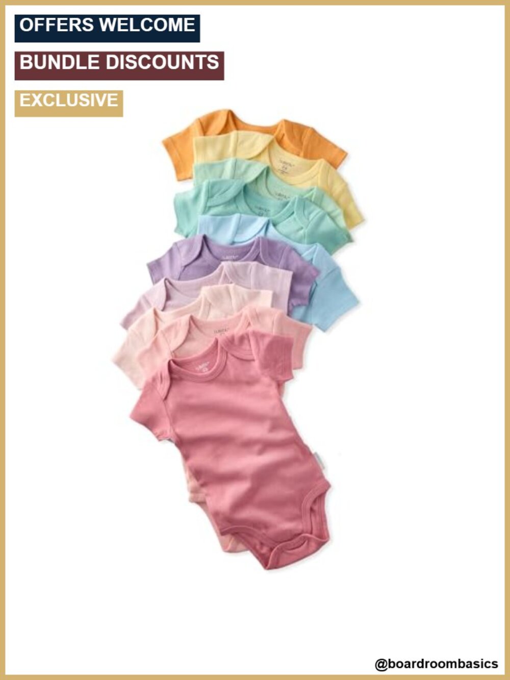 Organic Cotton Short Sleeve Bodysuits 10-Pack Baby Girls Boys